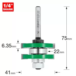 Trend CRAFTPRO Tongue and Groover Router Cutter Set 41mm 6.35mm 1/4"