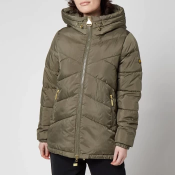 Barbour International Womens Brooklyn Quilt Jacket - Dusky Khaki - UK 12