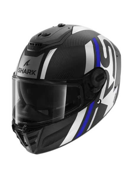 Shark Spartan RS Carbon Shawn Mat Carbon Blue Silver DBS Full Face Helmet S