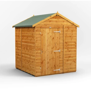 6x6 Power Windowless Apex Garden Shed - Brown