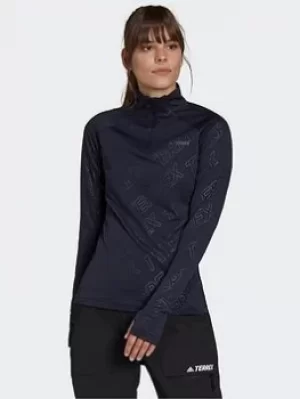 adidas Terrex Tracerocker 1/2 Zip Long-sleeve Top, Blue Size M Women