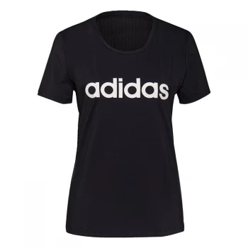 adidas Linear T Shirt Ladies - Black / White