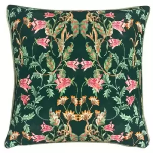 Evans Lichfield - Heritage Bellflowers Cushion Cover (One Size) (Viridian) - Viridian