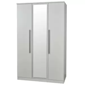 Sherwood Contemporary Pre-Assembled With 1 Mirror Door Grey Matt 3 Door Triple Wardrobe (H)1825mm (W)1110mm (D)530mm