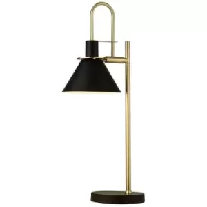 Searchlight Trombone 1 Light Table Lamp - Black Brass