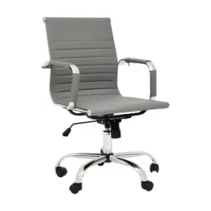 Premier Housewares Brent Mid Back Home Office Chair, Grey