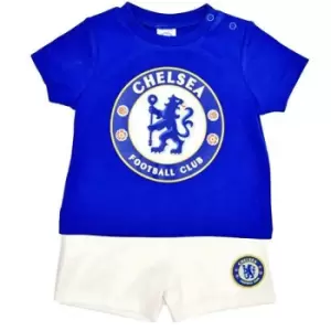 Chelsea FC Baby Shorts And Tee Sleep Set (6-9 Months) (Blue)