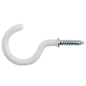 White Shoulder Cup Hook - 25mm - 10 Pack