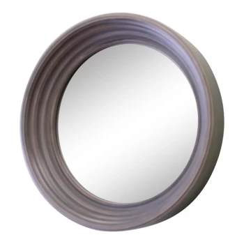 Small Round Grey Deep Edge Wall Mirror