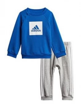 Adidas Infant 3 Stripe Logo Jogger Set - Blue