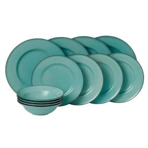 Royal Doulton Gordon Ramsay Teal Blue 12 Piece Set Blue