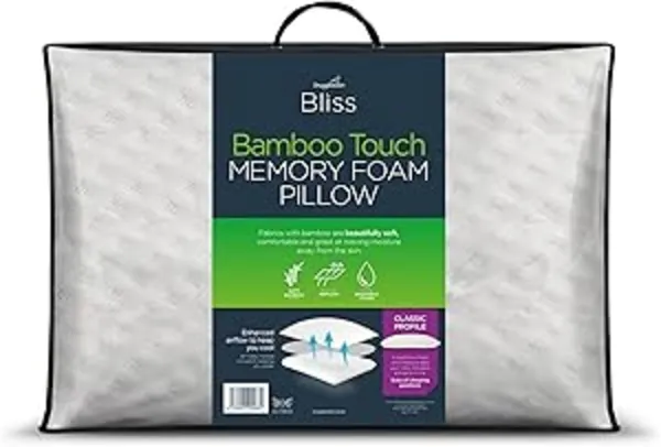 Snuggledown Bliss Traditional Bamboo Back Sleeper Pillow White