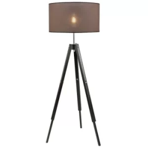 Sofia Floor Lamp With Shade With Fabric Shade, Wenge, 1x E27