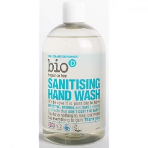 Bio-D Sanitising Fragrance Free Hand Wash 500ml (Fragrance Free)