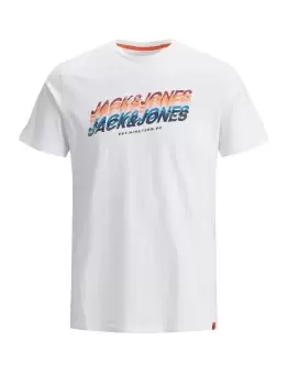 JACK & JONES Multi-coloured Logo T-Shirt Men White