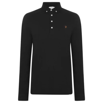 Farah Ricky Long Sleeve Polo Shirt - Dp Black 006