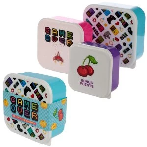 Game Over Design Set of 3 Plastic Lunch Boxes