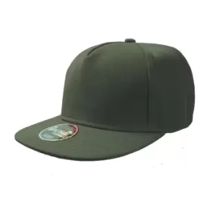 Atlantis Flat Visor 5 Panel Cap (Pack of 2) (One Size) (Olive)