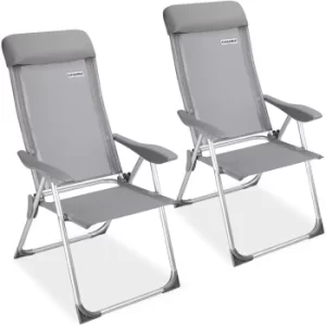 Garden Chair 2Pcs Aluminium Foldable