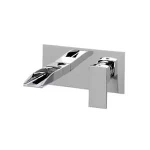 Wall Mounted Chrome Mono Waterfall Basin Mixer Tap - Tabor