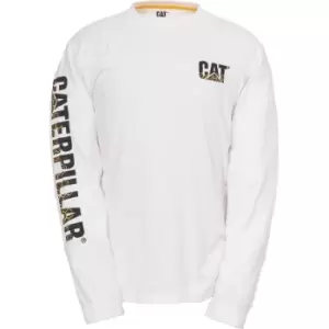 Caterpillar Mens Custom Banner T Shirt White S