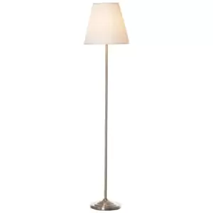 Homcom Modern Steel Floor Lamp With Pleated Fabric Lampshade For Home Office