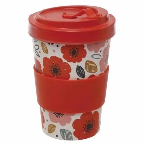 Poppy Fields Reusable Screw Top Bamboo Composite Travel Mug