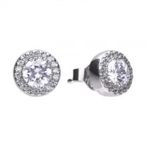 Diamonfire Silver White Zirconia Round Earrings E5591