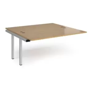 Bench Desk Add On 2 Person Rectangular Desks 1600mm Oak Tops With Silver Frames 1600mm Depth Connex