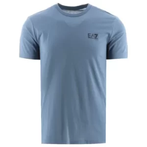 EA7 China Blue Metallic Logo T-Shirt