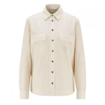 Hugo Boss Bafy Long Sleeve Shirt Open White Size 8 Women