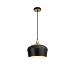 Harpersfield 32cm Ceiling Pendant, E27, Black, Gold