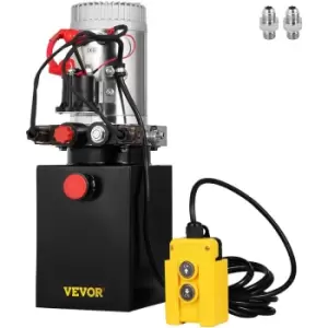 VEVOR Hydraulic Pump 12V DC Double Acting Hydraulic Power Unit 4L Steel Tank Hydraulic Pump Power Unit for Dump Trailer Car Lifting