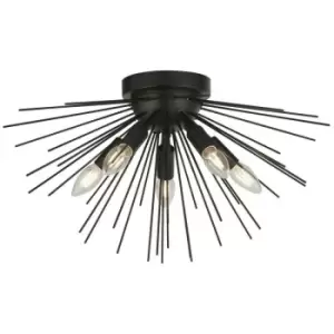 Searchlight SPUTNIK - 5 Light Semi-Flush Candle Lamp - Black