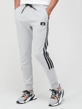adidas Future Icon 3 Stripe Pants - Grey/Black, Grey/Black, Size S, Men