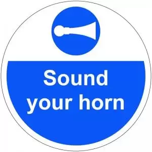 Sound Your Horn Floor Graphic adheres to most smooth clean flat