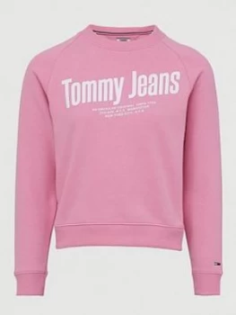 Tommy Jeans Chest Logo Sweat Shirt - Pink