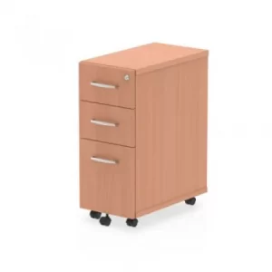 Impulse Narrow Under Desk Pedestal 3 Drawer Beech