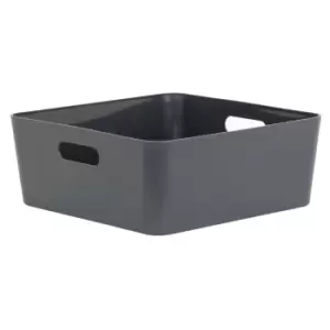 Wham Studio 15.04 Textured Etched Design Dark Grey Plastic Nestable Storage Basket (H)12mm (W)30mm