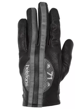 Helstons Record Air Ete Leather Black Grey Gloves T11