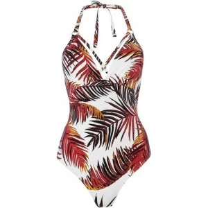 Biba Spicy Palm Cross strap swimsuit - Multi-Coloured