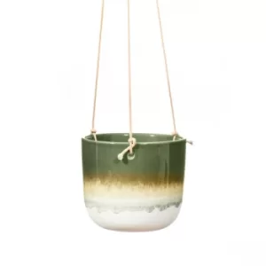 Sass & Belle Mojave Glaze Green Hanging Planter