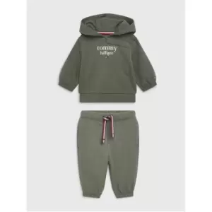 Tommy Hilfiger Baby Graphic Logo Hooded Set - Green