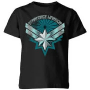 Captain Marvel Starforce Warrior Kids T-Shirt - Black - 5-6 Years