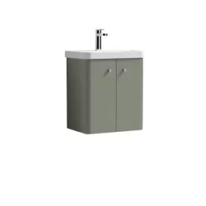 Nuie Core 500 Wall Hung 2-door Unit & Basin - Satin Green