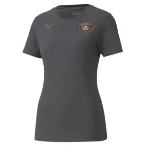 Puma Manchester City FC Casual T Shirt Womens - Black