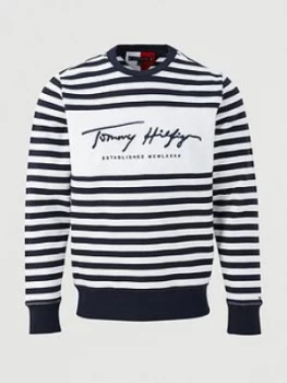 Tommy Hilfiger Cool Signature Stripe Sweatshirt - Navy