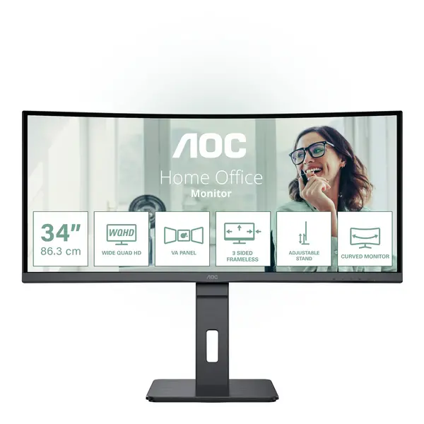 AOC 34" CU34P3CV UltraWide Quad HD LED Monitor