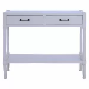 Interiors By Ph Console Table 2 Drawers Pearl White Finish