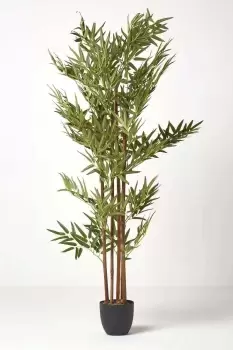 Green 5ft Bamboo Tree Artificial Plant with Pot, 155 cm